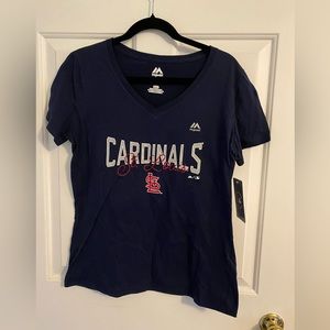 St Louis cardinal navy blue woman’s short sleeve tee shirt
